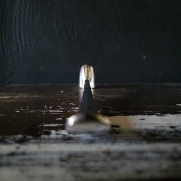 Silver Tone Candle Snuffer With Long Curved Handle & Bell Shaped Top - Picture 4 of 5